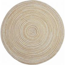 Sets de Table Ronds Lot de 6 Tapis de Table Lavables Résistants à la Chaleur (Beige)