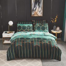 Sets Housse de Couette 240x220 cm avec 2 x Taies d'oreiller 50x65 cm, Géométrique Imprimé Boho Microfibre Literie Parure de Lit Linge