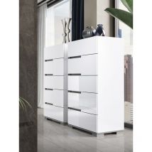 Settimino 5 cassetti bianco laccato lucido l 82 - Athena