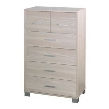 Hohe Kommode sechs Schubladen Light Elm 70x41x h112 cm