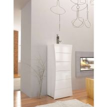 Settimino A 6 Cassetti Bianco Lucido Cassettiera Alta In Legno Per Camera