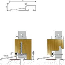 Ltdt - Seuil aluminium largeur 74 mm longueur 3 m type oelt pour portes-fenêtres traditionnelles bois - bilcocq