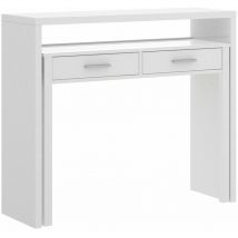 Seven Consola extensible blanco brillo