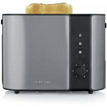 Severin - 9573 Grille-pain voyant lumineux, avec grille spéciale viennoisieries intégrée anthracite, noir, acier inoxydab