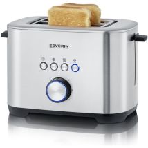 Severin AT2620 – Tostapane in acciaio inossidabile – 800W, 2 slot extra-large, 7 livelli di doratura, funzione bagel –