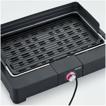 PG8567 - Barbecue de table électrique, 2 200 w, grille en fonte d'aluminium, bac a eau réducteur de fumée et d'odeu... - Severin