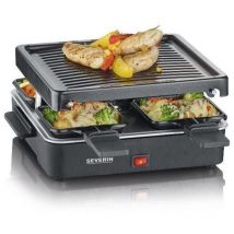 Severin - 2370 Appareil à raclette revêtement anti-adhésif, 4 poêlons, fonction grill noir