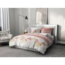 Parure de couette 3 pieces coton 57 fils rose 240x260 cm - sevigne