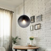 Sfera design pendolo lampada da soffitto soggiorno camera da letto illuminazione lampada a sospensione in vetro fumo