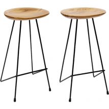 Furniture Limited - Sgabelli da Bar 2 pz in Legno Massello di