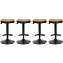 Haloyo Set di 4 sgabelli da bar girevoli in legno vintage, sgabello da bar regolabile in altezza regolabile, nero