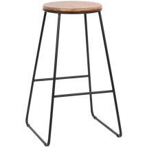 Sgabello 'achelor' in legno e metallo nero, 32x32x71 cm