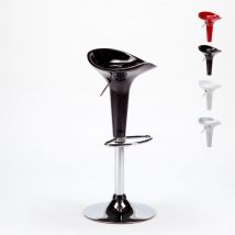 Superstool - Sgabello alto bar e cucina in polipropilene girevole e regolabile Boston Colore: Nero