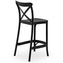 Sgabello Alto Con Schienale Nero Mod. Dalia
