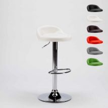 Superstool - Sgabello alto per cucina e bar cromato in similpelle Baltimora Colore: Bianco