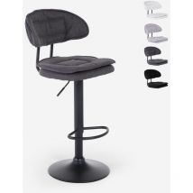 Superstool - Sgabello bar cucina moderno regolabile tessuto imbottito Nashville Colore: Grigio Scuro
