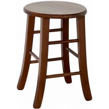 Okaffarefatto - Sgabello basso in legno bar seduta rotonda h 47 cm gamba sciabola