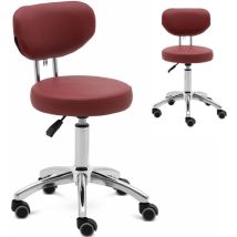 Poltrona Estetica Girevole Ascona Con Schienale Su Ruote 46-60 Cm - Bordeaux