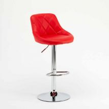 Superstool - Sgabello da Bar Cucina alto Fisso Girevole Regolabile con Schienale Philadelphia Colore: Rosso