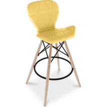 Privatefloor - Sgabello Da Bar Design Scandinavo Gambe Legno Naturale - Laila