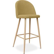 Privatefloor - Sgabello imbottito in tessuto - Design scandinavo - 76cm - Evelyne