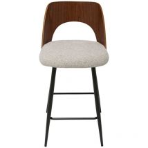 Sgabello da bar in tessuto beige L45 cm - austin