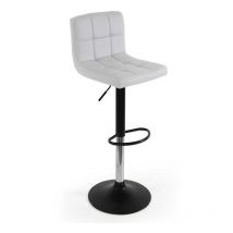 Gicos - sgabello da interno effetto similpelle con base nera 44X37X80-110CM bianco