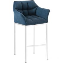 Sgabello Damaso in Tessuto blu weiß