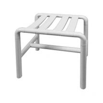 Goman - Sgabello doccia h 43 alluminio rivestito in nylon bianco