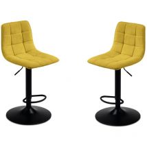 Sgabello girevole in tessuto Giallo gambe metallo katerine 2 pezzi