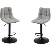 Sgabello girevole in tessuto Grigio Chiaro gambe metallo katerine 2 pezzi