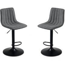 Sgabello girevole in tessuto Grigio Scuro e struttura in metallo kole 2 pezzi