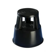 Sgabello Plastica Nera Pedana Mobile