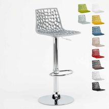 Sgabello Grand Soleil SPIDER per bar cucina alto fisso girevole regolabile poggiapiedi Colore: Grigio