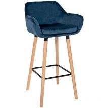 Sgabello Bar Grant In Velluto blu