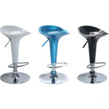 Magazzini Cosma - Sgabello da interno bar con seduta in abs e base in acciaio con altezza regolabile Spike - Blue