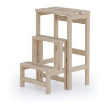 Tabouret en bois de hêtre 3 marches H57Cm pliant peu encombrant, COLOMBO