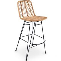 Privatefloor - Sgabello da bar in rattan - Stile Boho Bali - Tray