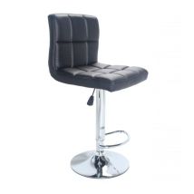 Magazzini Cosma - Sgabello da interno bar regolabile in altezza con struttura in acciaio e seduta in ecopelle Twenty - White