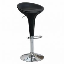 Magazzini Cosma - Sgabello girevole da interno con base in acciaio e seduta in ecopelle Jake - Black
