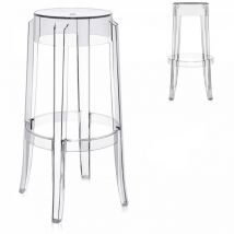 Sgabello Moderno x2 Alto Cucina soggiorno Trasparente Policarbonato