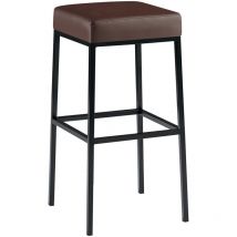 Sgabello da bar Montreal rivestito in finta pelle schwarz marrone