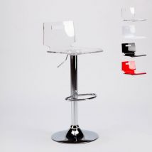 Superstool - Sgabello per bar e cucina acciaio cromato San José Design Moderno Colore: Trasparente