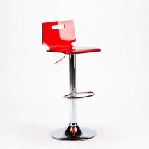 Superstool - Sgabello per bar e cucina acciaio cromato San José Design Moderno Colore: Rosso