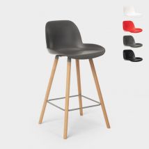 Superstool - Sgabello alto moderno per bar e cucina design scandinavo Eiffel Burj 65 Colore: Grigio