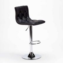 Superstool - Sgabello per cucina e bar trapuntato Chesterfield in similpelle Design Honolulu Colore: Nero