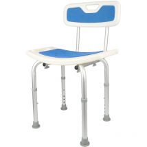 Haloyo - Sgabello per doccia rettangolare - sgabello per doccia con schienale, sgabello doccia, sgabello da doccia -51x26x71-83cm blu