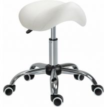 Sgabello per Estetista Parrucchiere Salone Seduta Sella Crema 52×53×49-61 cm