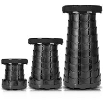 Haloyo - Sgabello pieghevole portatile, sgabello retrattile sgabello da campeggio per pesca/barbecue/attività indoor/outdoor-Nero