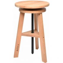 Sgabello professionale per artisti, in legno massello di faggio – altezza regolabile da un minimo di 42 a un massimo di 60 cm